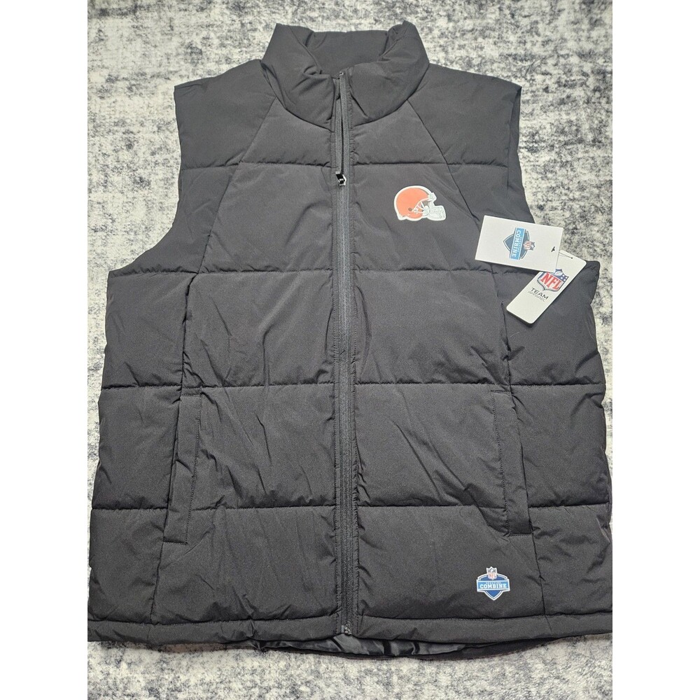 Cleveland Browns Puffer Vest Black Size 2XL by GIII NFL Scouting Combine NWT